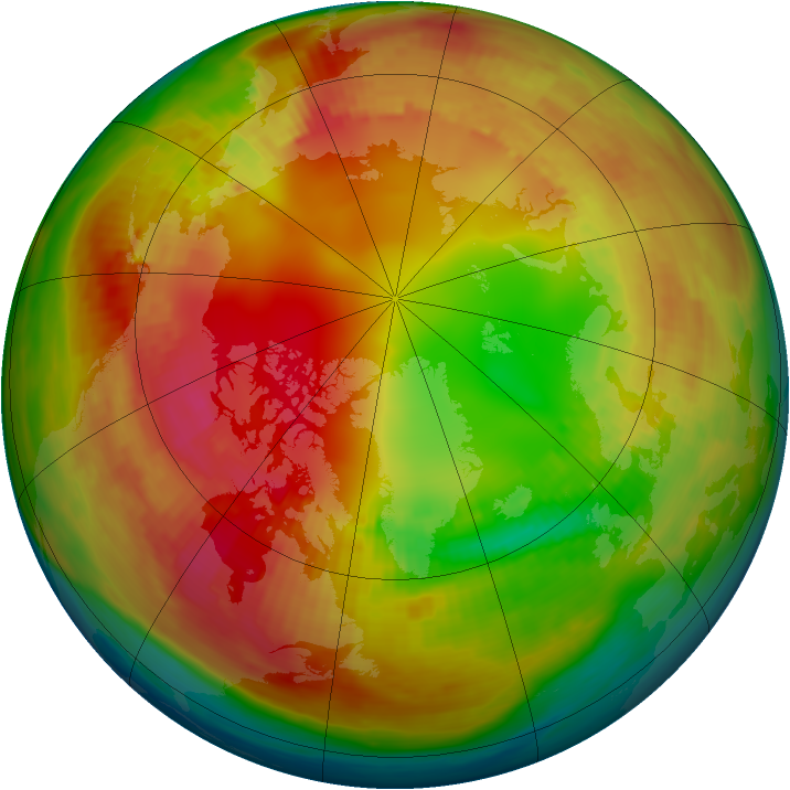 Arctic ozone map for 05 February 1979